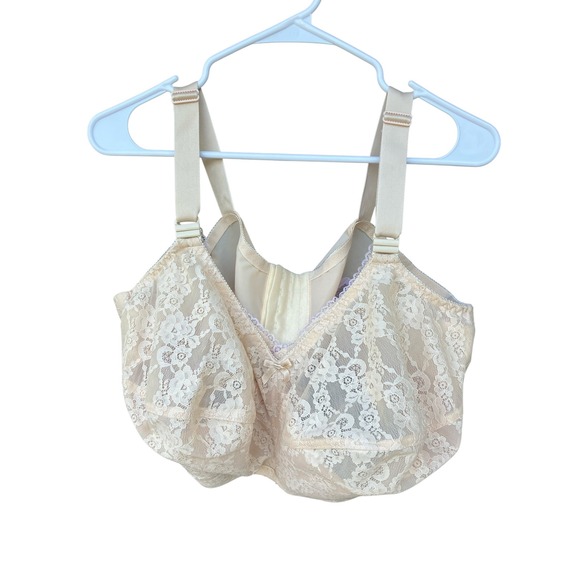 Beauty by Jeunique Other - Beauty Jeunique Lace Bra Beige Floral Wireless Full Coverage Support Size 42EE